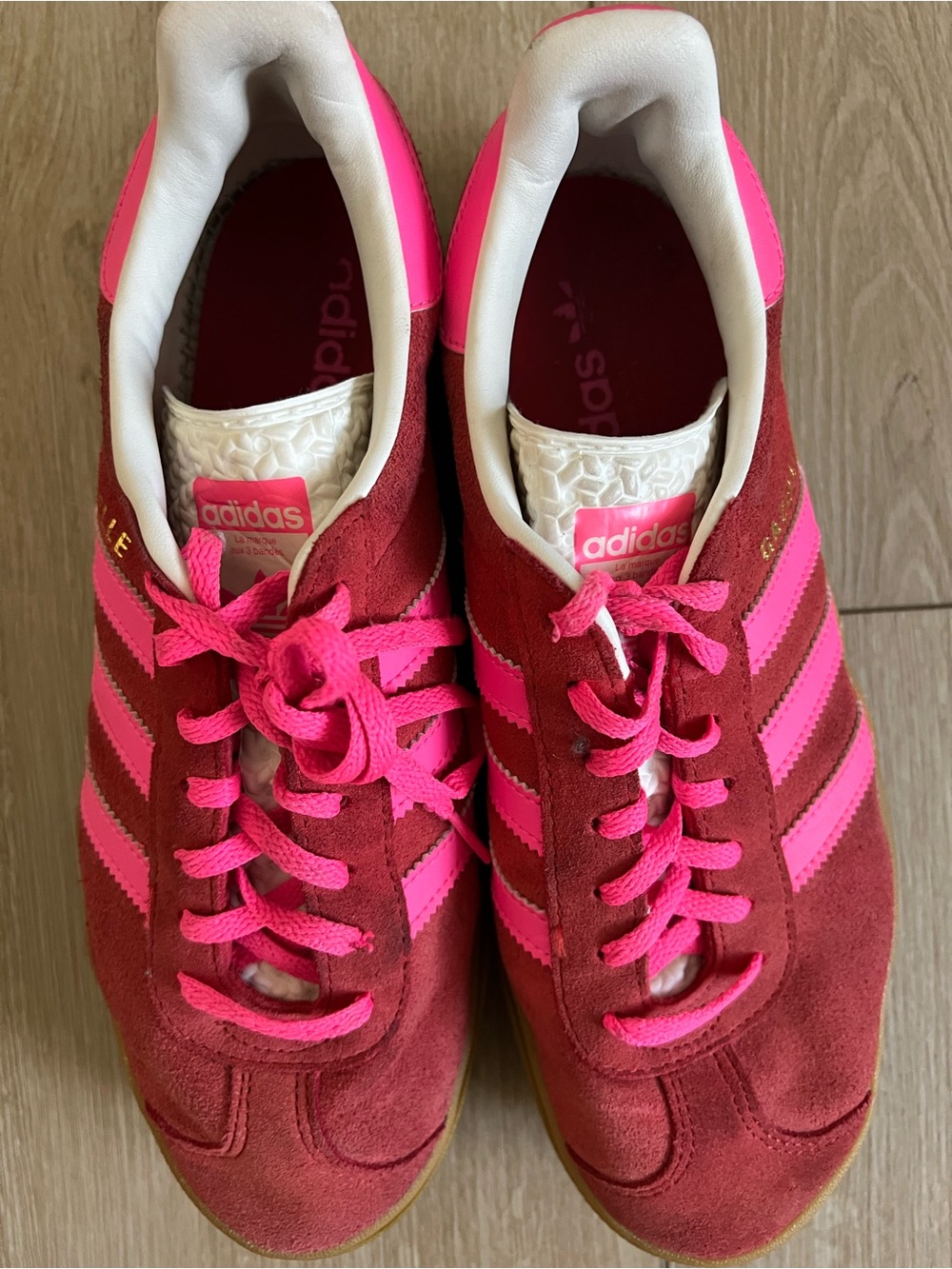 adidas Gazelle Platform Sneaker - collegiate red and lucid Pink women’s 9.5 - Picture 5 of 8